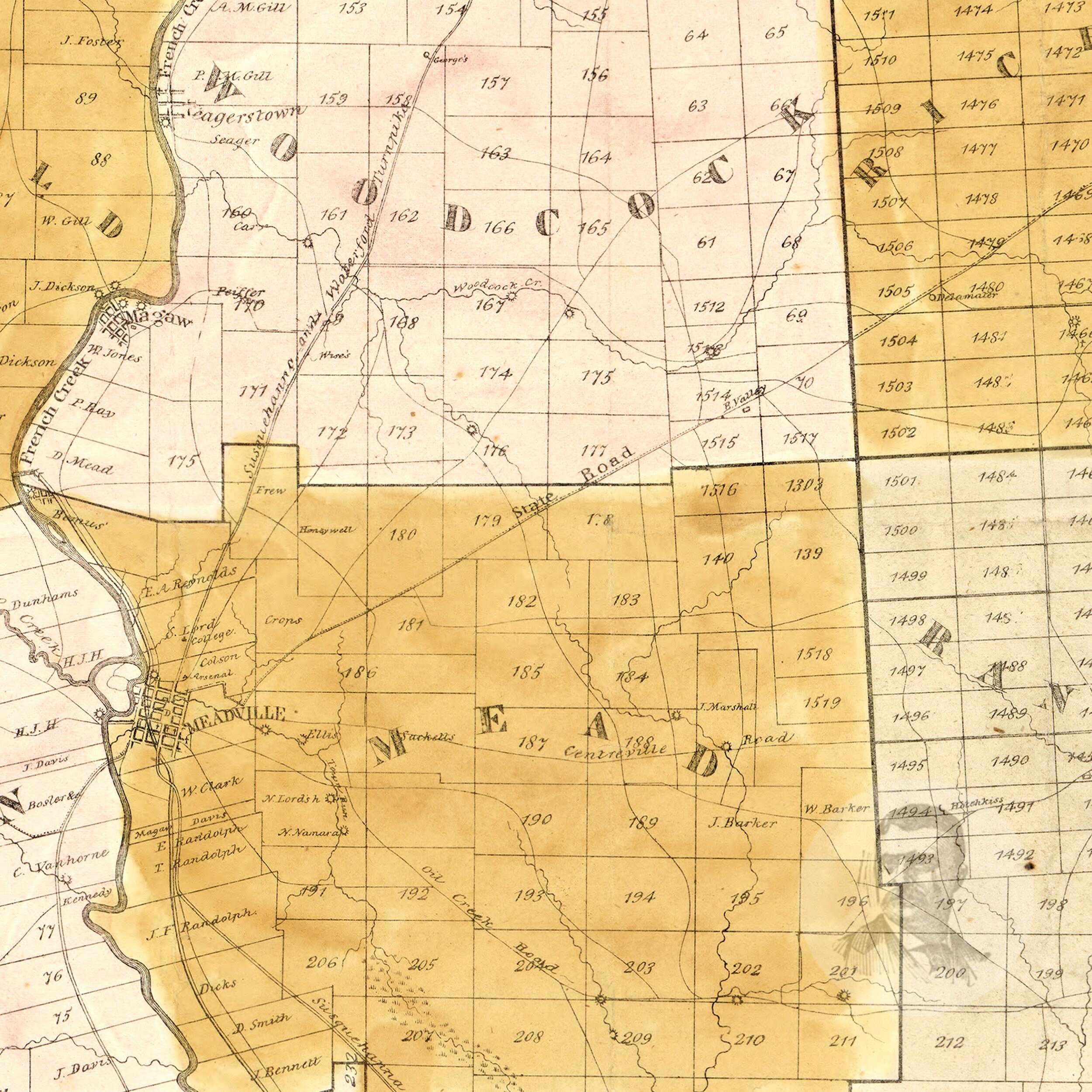 Crawford County Pennsylvania Vintage Map From 1839 Old Etsy
