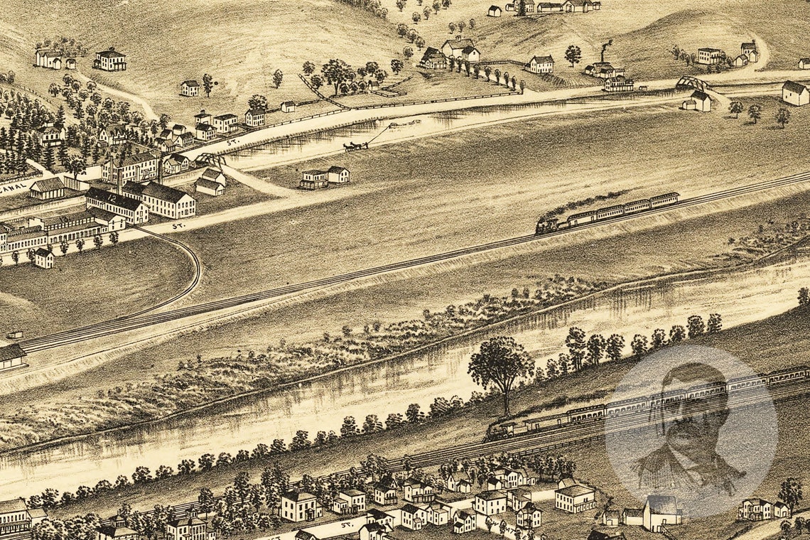 Vintage Fort Plain Map 1891 Old Map of Fort Plain New York Etsy