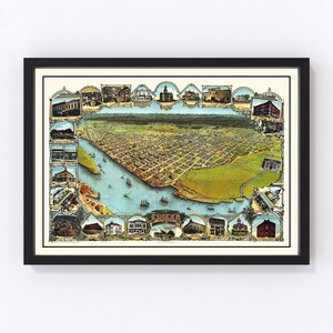 Eureka Map 1902, Vintage Eureka Map, Old Eureka California Art, Wall Art Gift for Eureka History Lovers Retro Decor