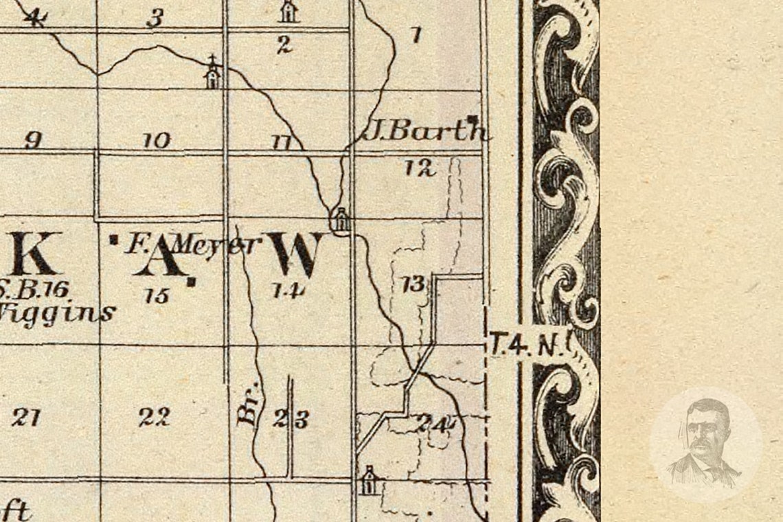 Vintage Bond County IL Map 1876 Old Illinois Map Historical Etsy