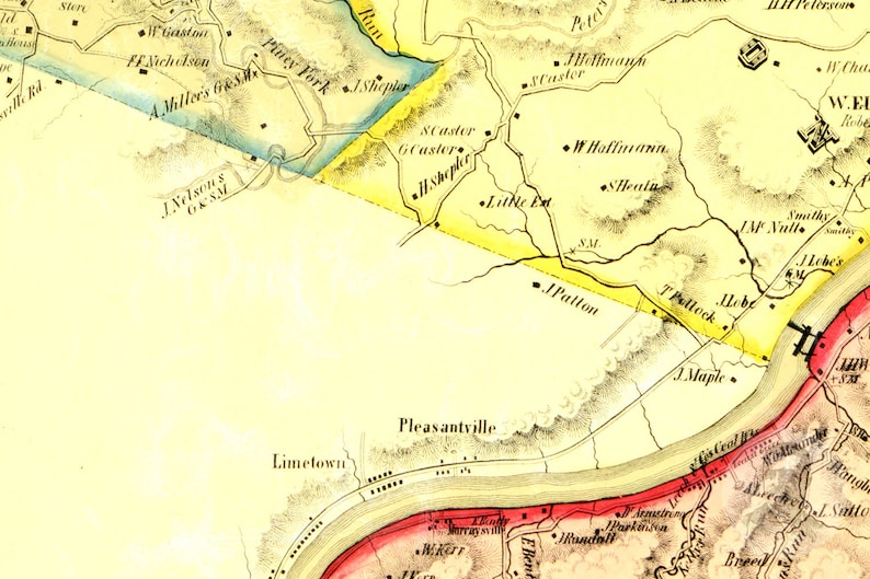 Allegheny County Pennsylvania 1851 Old Wall Map With vrogue.co