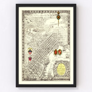 New Orleans Map 1930, Vintage New Orleans Map, Old New Orleans Louisiana Art, Wall Art Gift for New Orleans History Lovers Retro Decor