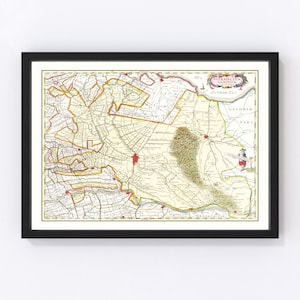 Utrecht Map 1665, Vintage Utrecht Map, Old Utrecht Art, Wall Art Gift for Utrecht History Lovers Retro Decor