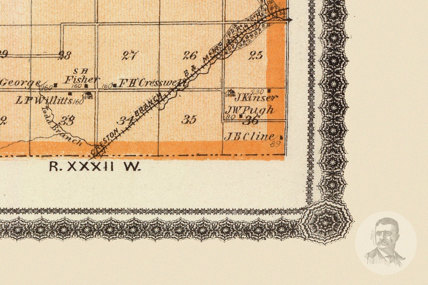 Vintage Adams County IA Map 1875 Old Iowa Map Historical Etsy