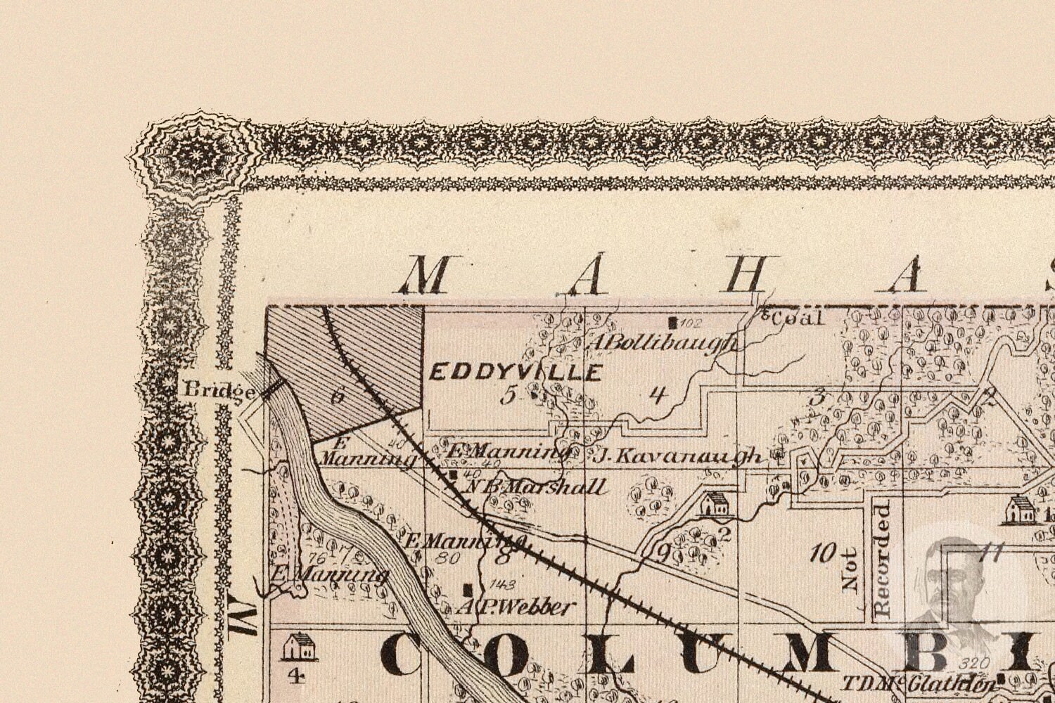 Vintage Wapello County IA Map 1875 Old Iowa Map Historical Etsy