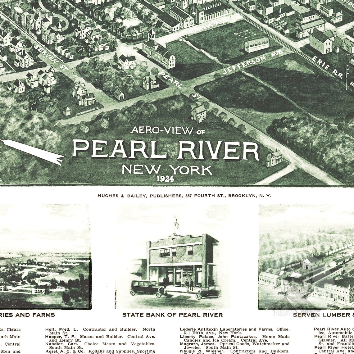 Pearl River New York Vintage Map From 1924 Old City Map Art Etsy