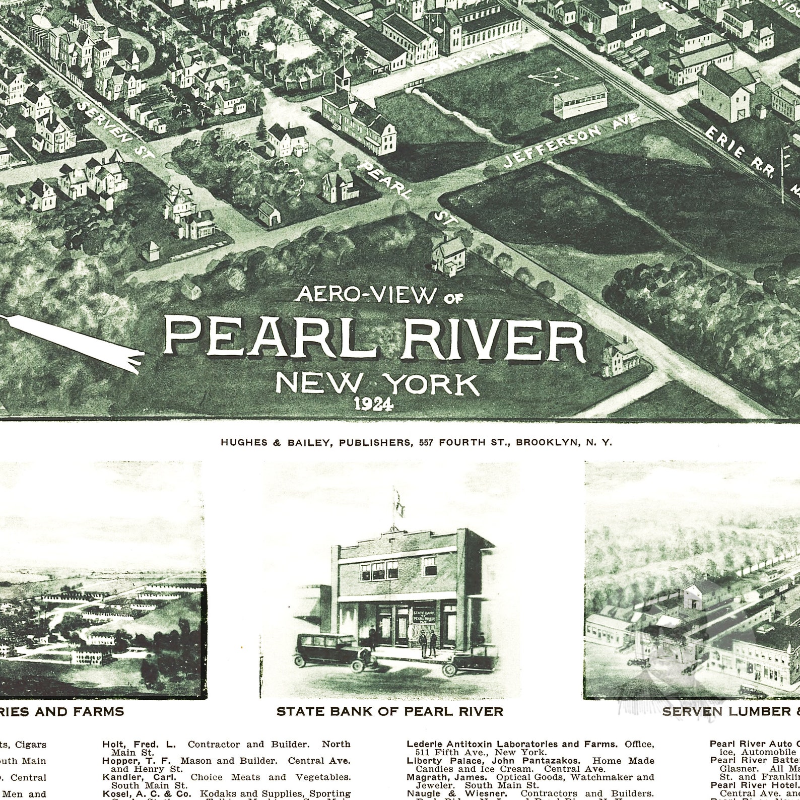 Pearl River New York Vintage Map From 1924 Old City Map Art Etsy