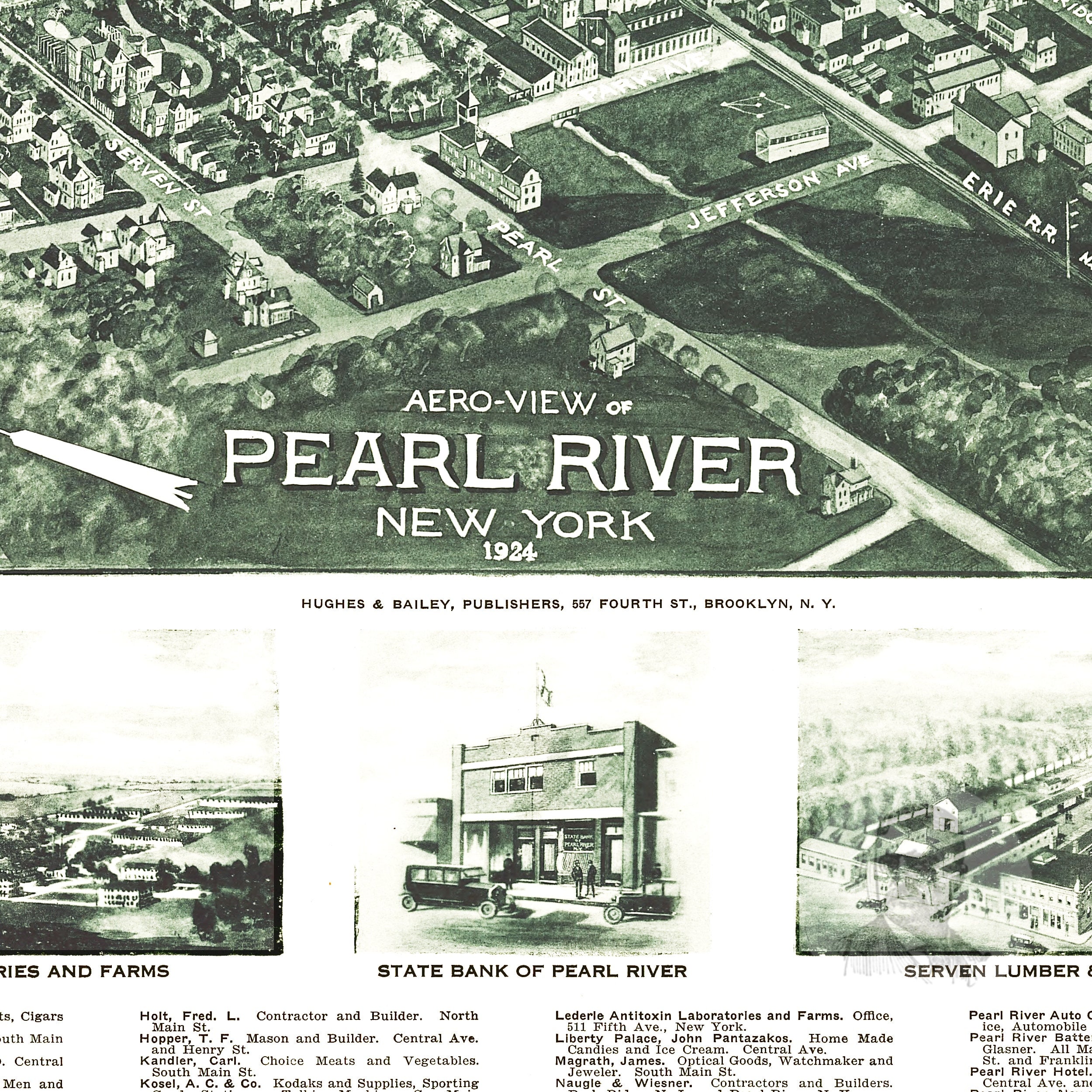 Pearl River New York Vintage Map From 1924 Old City Map Art Etsy