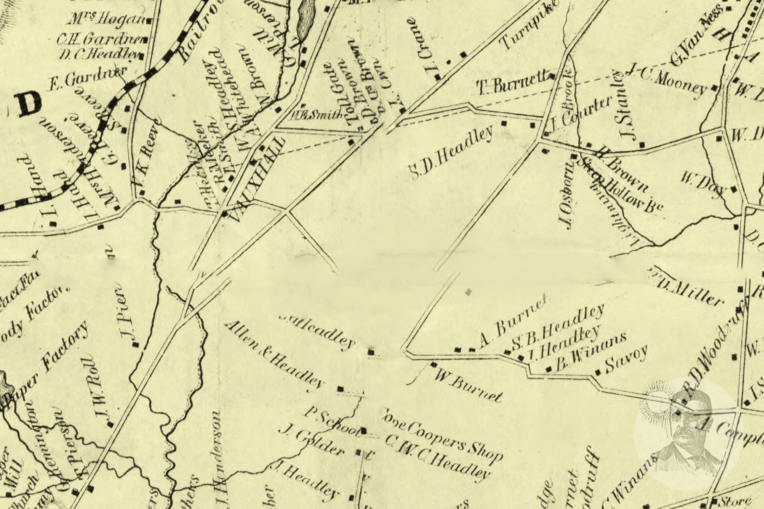 Vintage Essex County Map 1850 Essex County NJ Land Ownership Etsy