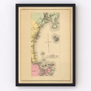 Scarborough Map 1894, Vintage Scarborough Map, Old Scarborough Maine Art, Wall Art Gift for Scarborough History Lovers Retro Decor