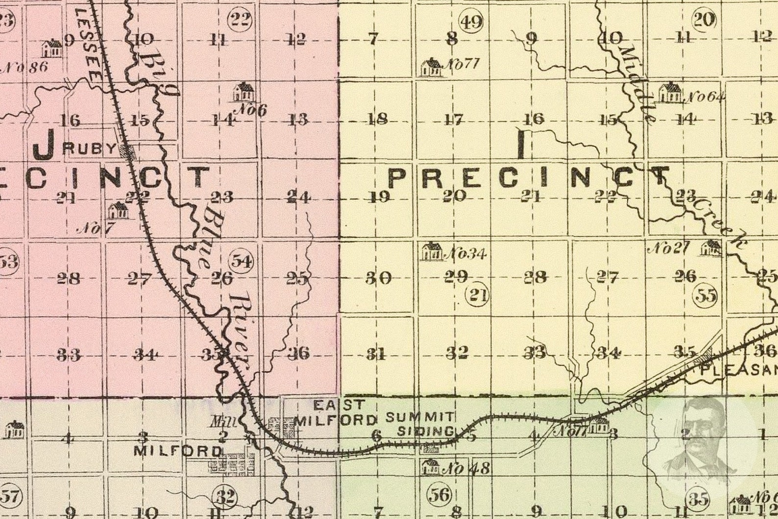 Vintage Seward County NE Map 1885 Old Nebraska Map Etsy