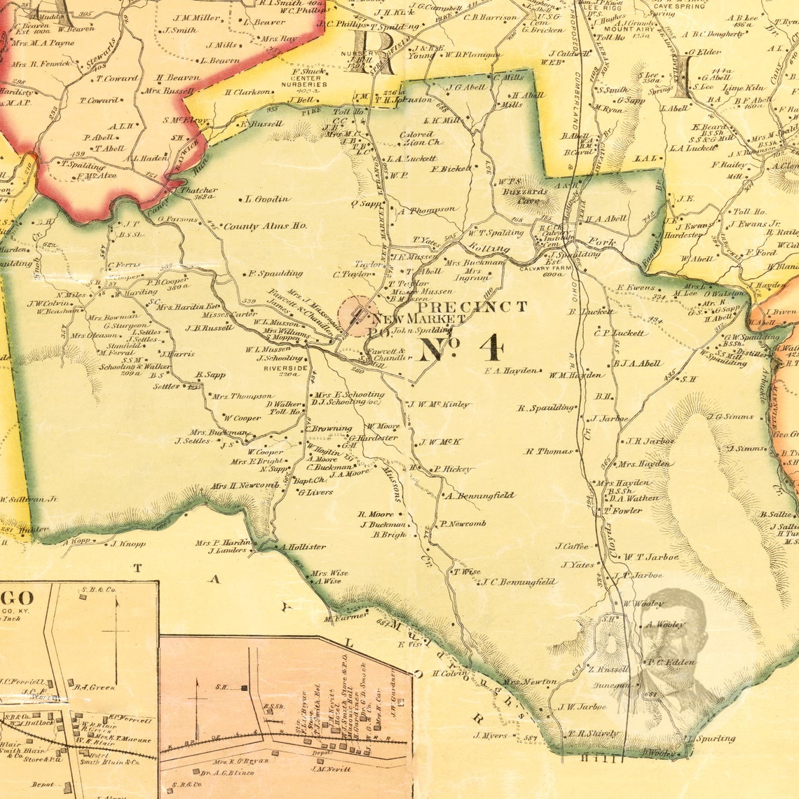 Marion County Kentucky vintage Map from 1877 Old County Map Etsy