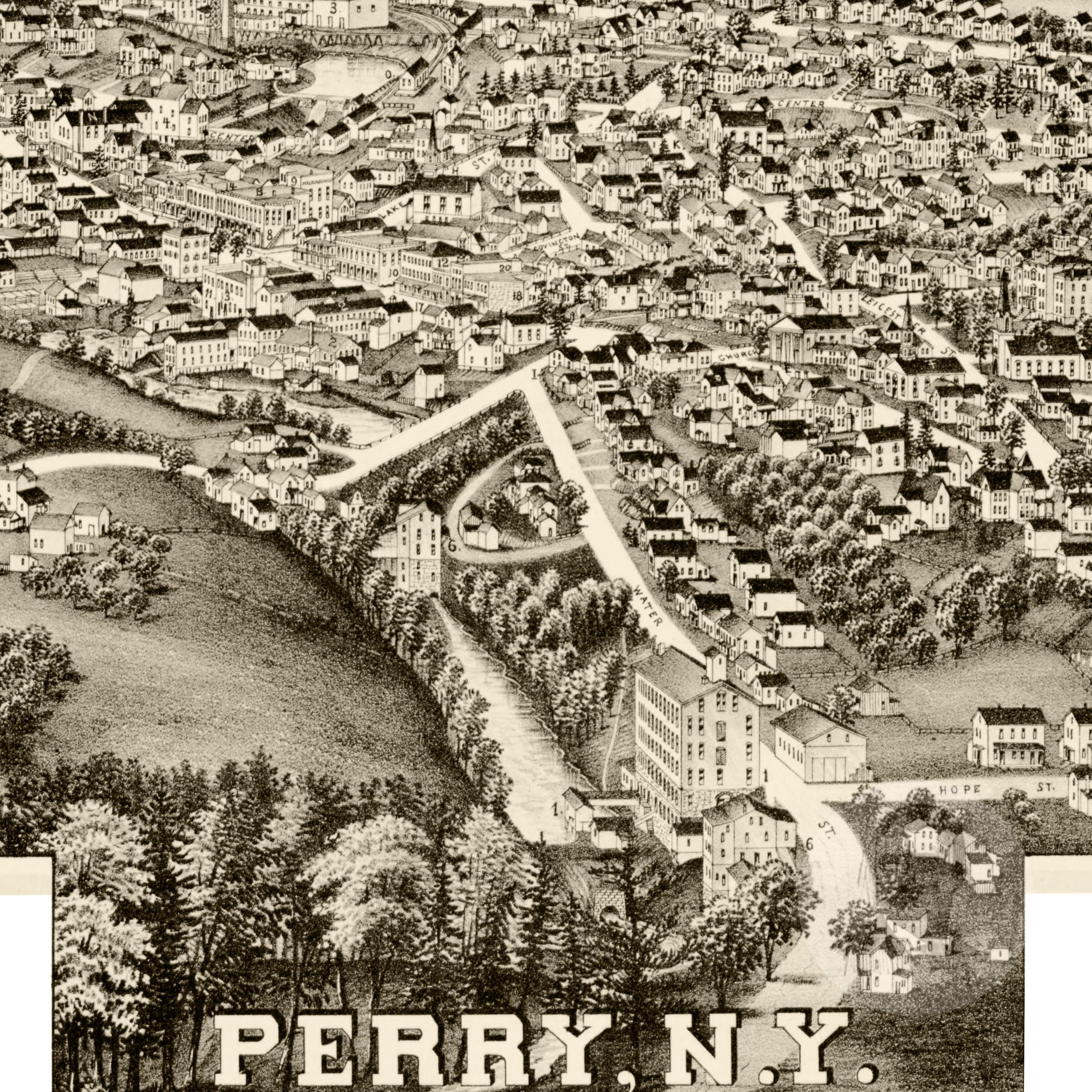 Perry New York Vintage Map From 1892 Old City Map Art Print Etsy