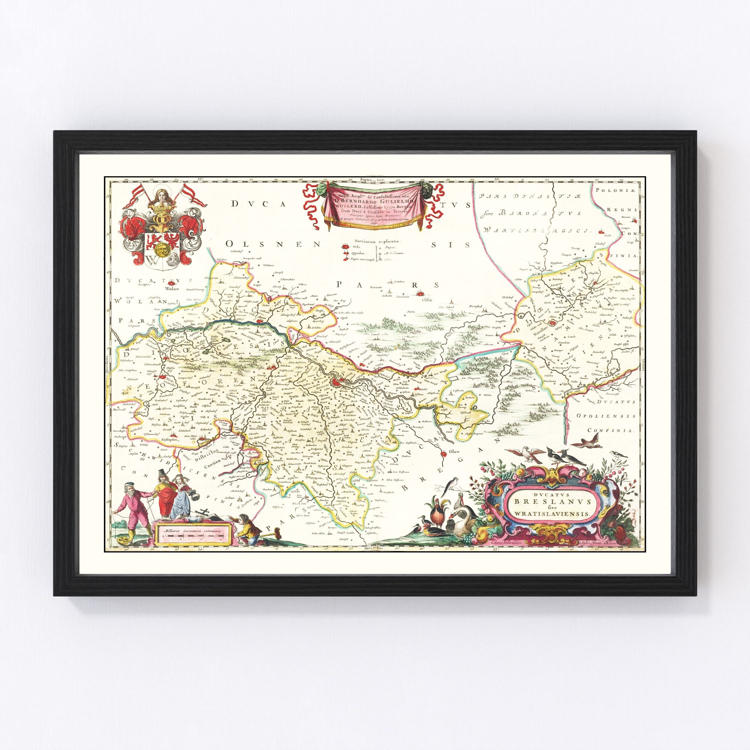 Crte ncienne de l région de l Hesse en llemgne pr Bleu, 1665 En