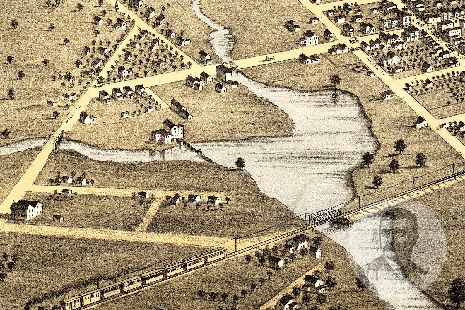 Vintage Columbus Map 1868 Old Map of Columbus Wisconsin Etsy