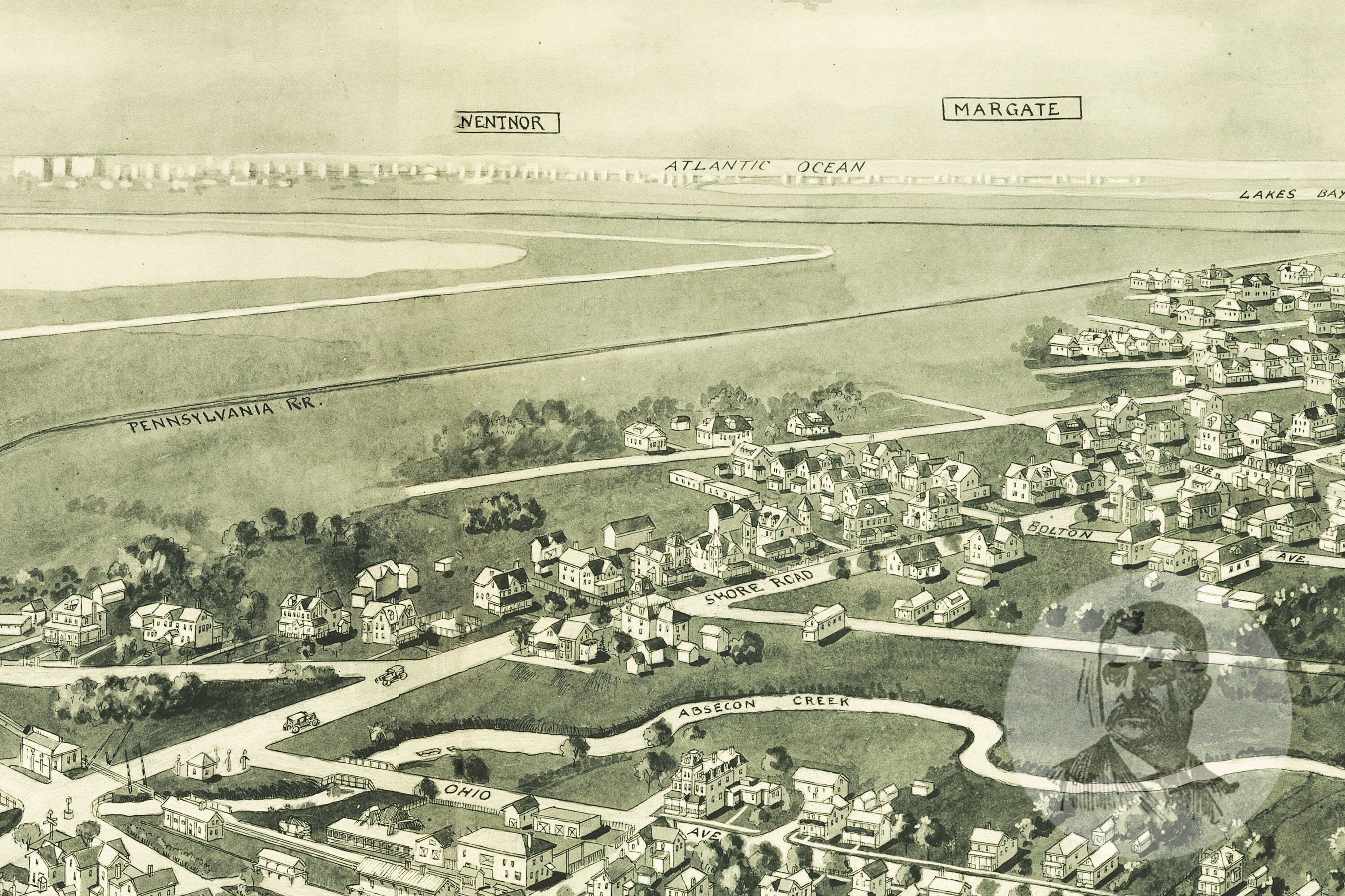 Vintage Absecon Map 1924 Old Map of Absecon New Jersey Etsy