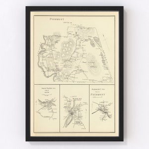 Piermont Map 1892, Vintage Piermont Map, Old Piermont New Hampshire Art, Wall Art Gift for Piermont History Lovers Retro Decor