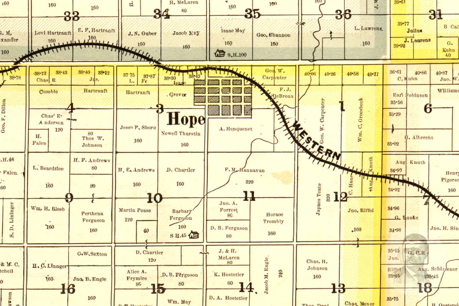Vintage Dickinson County Map 1885 Old Map of Dickinson Etsy