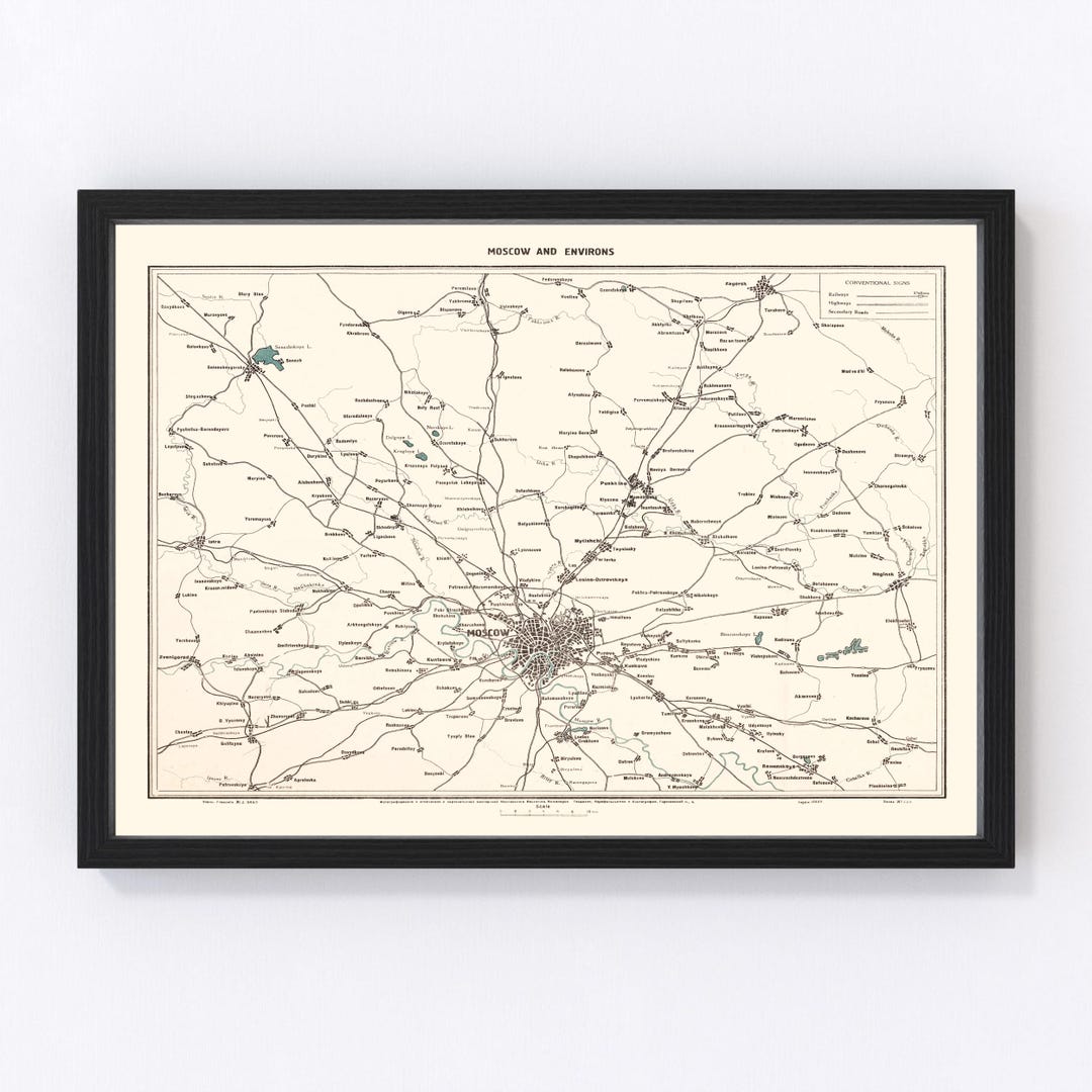 Moscow Map 1928, Vintage Moscow Map, Old Moscow Art, Wall Art Gift for ...