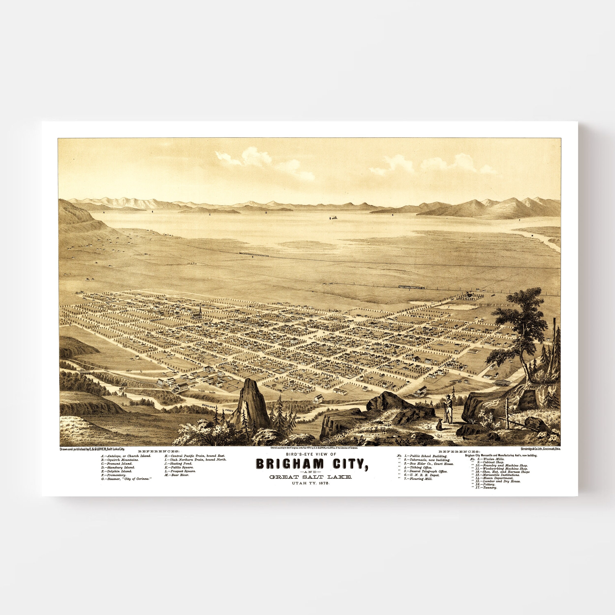 Brigham City Map 1875 Old Map of Brigham City Utah Art Etsy