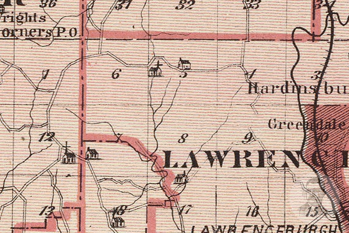 Vintage Dearborn County IN Map 1876 Old Indiana Map | Etsy