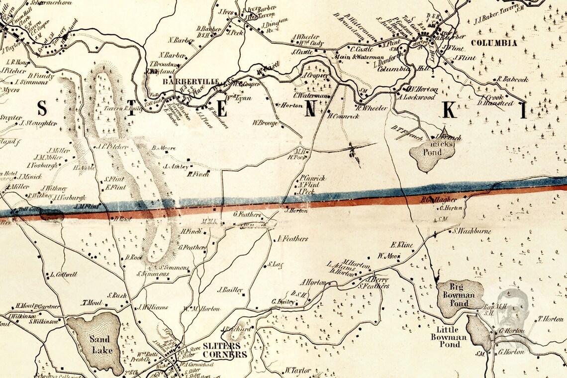 Vintage Rensselaer County Map 1854 Rensselaer County NY Land Etsy