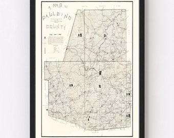 Map Of Paulding County Ga Paulding County Ga - Etsy
