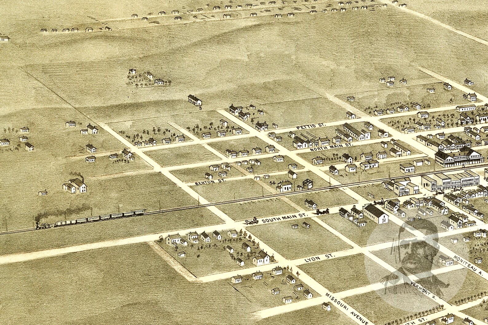 Vintage Sedalia Map 1869 Old Map of Sedalia Missouri Etsy