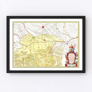 Lodi And Pavia Italy Map 1665, Vintage Lodi And Pavia Italy Map, Old Lodi And Pavia Italy Art, Wall Art Gift for Lodi And Pavia Italy Histor