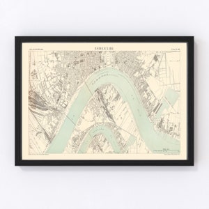 Bordeaux Map 1886, Vintage Bordeaux Map, Old Bordeaux Art, Wall Art Gift for Bordeaux History Lovers Retro Decor