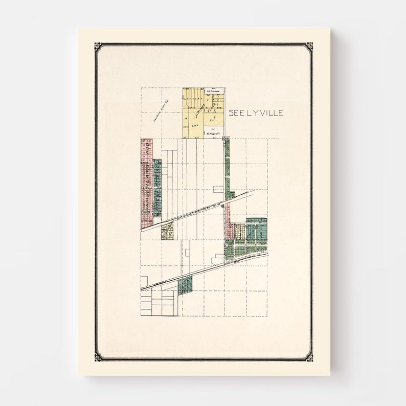 Seelyville Map 1907 Old Map of Seelyville Indiana Art Vintage Print