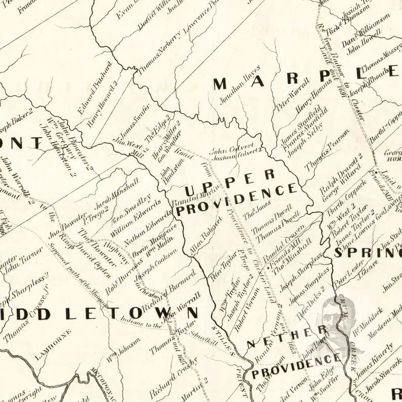 Delaware County Pennsylvania Vintage Map From 1862 Old - Etsy