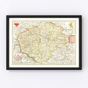 Bohemia (Czech Republic) Map Art - Vintage Print from 1665 - Old Bohemia (Czech Republic) Art - Framed or Canvas
