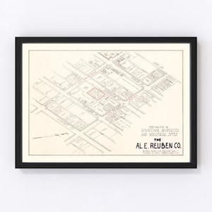 Toledo Map 1929, Vintage Toledo Map, Old Toledo Ohio Art, Wall Art Gift for Toledo History Lovers Retro Decor