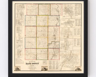 Kane County Plat Of Survey Kane County Print Etsy