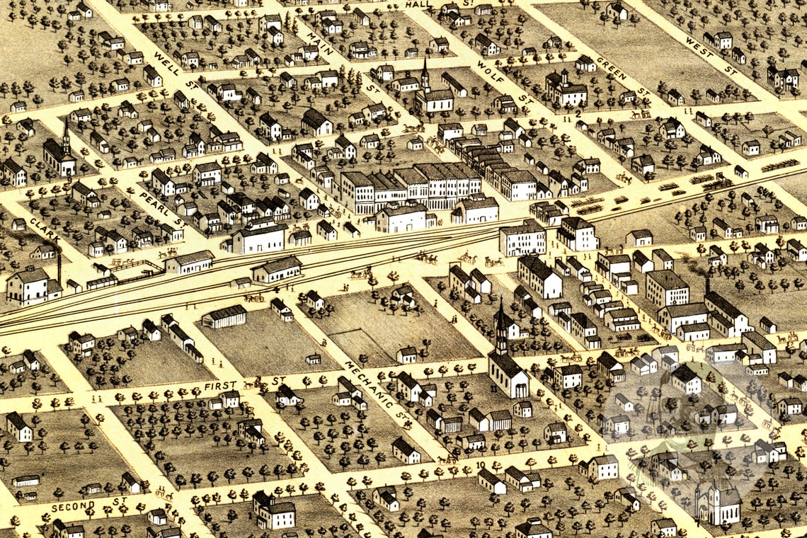 Vintage Sandwich Map 1869 Old Map of Sandwich Illinois Etsy