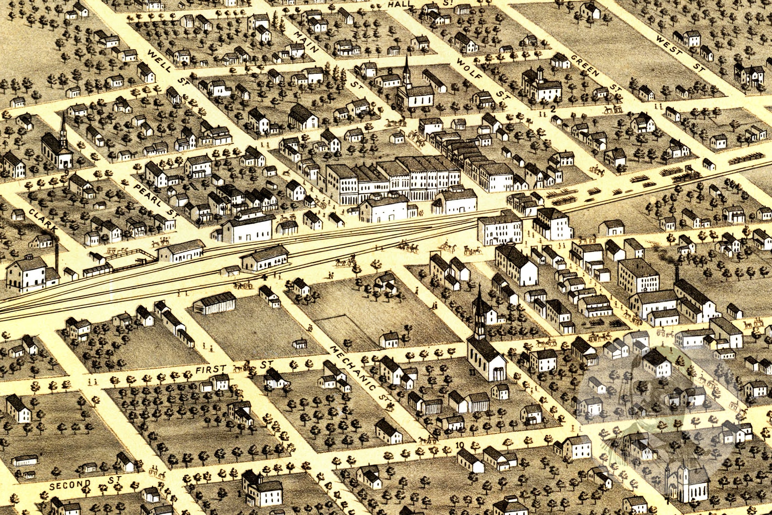 Vintage Sandwich Map 1869 Old Map of Sandwich Illinois Etsy