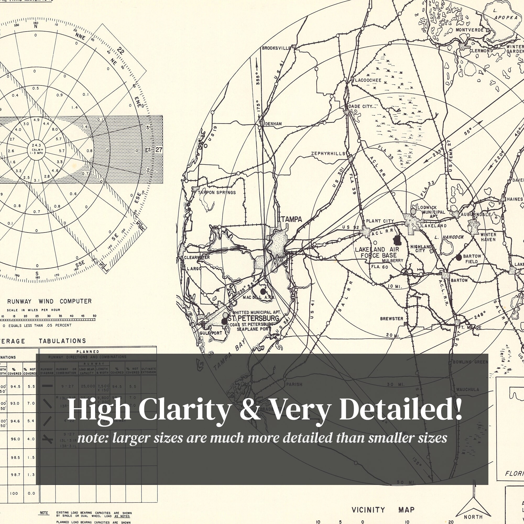 Limestone Air Force Base Vicinity Map 1951, Vintage Limestone Air Force ...
