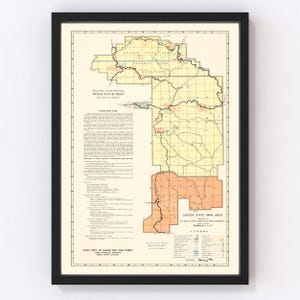 Custer State Park Map 1940, Vintage Custer State Park Map, Old Custer State Park Art, Wall Art Gift for Custer State Park History Lovers Ret