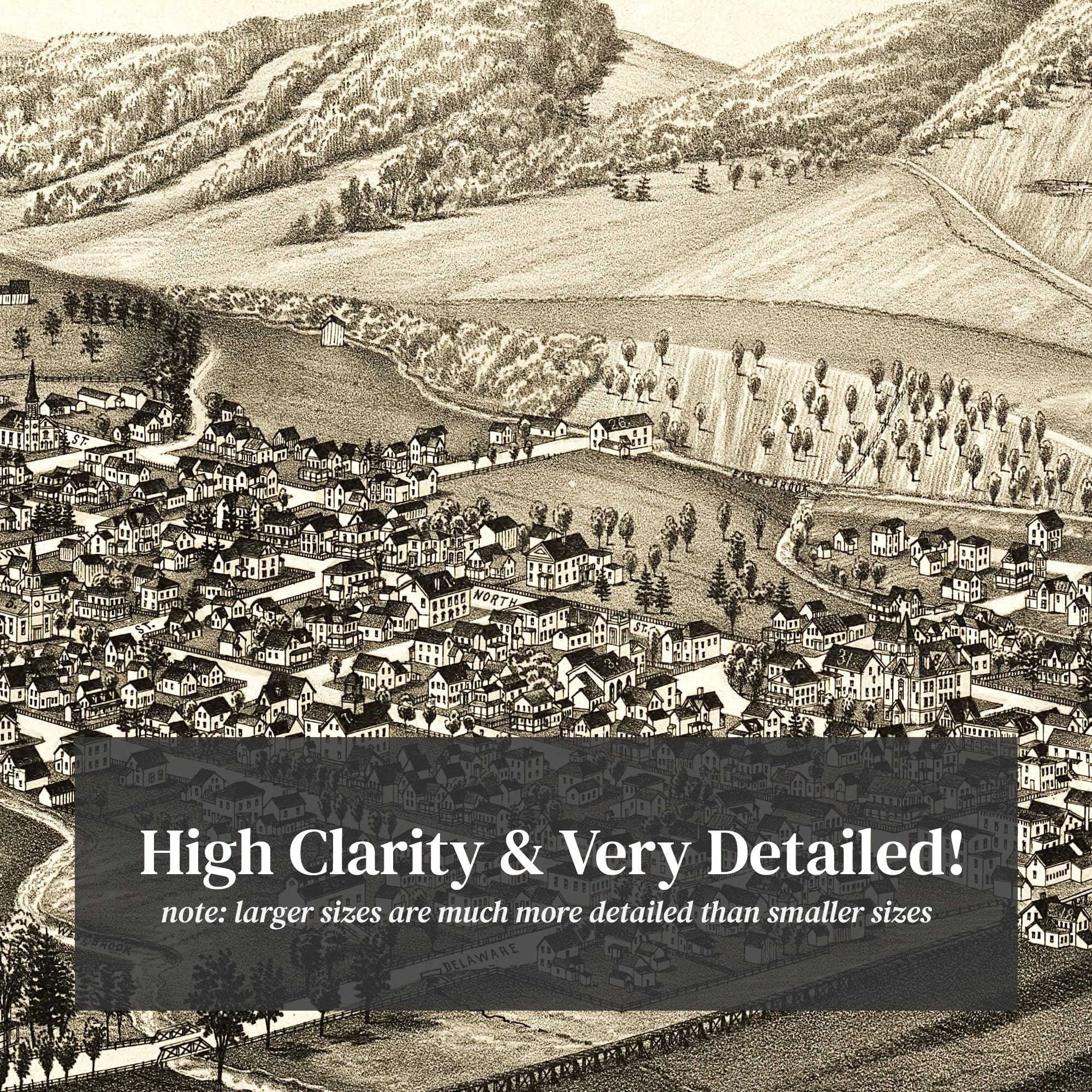 Walton Map 1887 Old Map of Walton New York Art Vintage Print Etsy