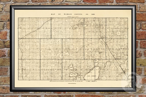 Vintage Hamlin County Map 1897 Oude kaart van Hamlin County | Etsy