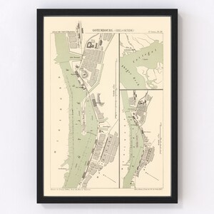 Gothenburg Map 1885, Vintage Gothenburg Map, Old Gothenburg Art, Wall Art Gift for Gothenburg History Lovers Retro Decor