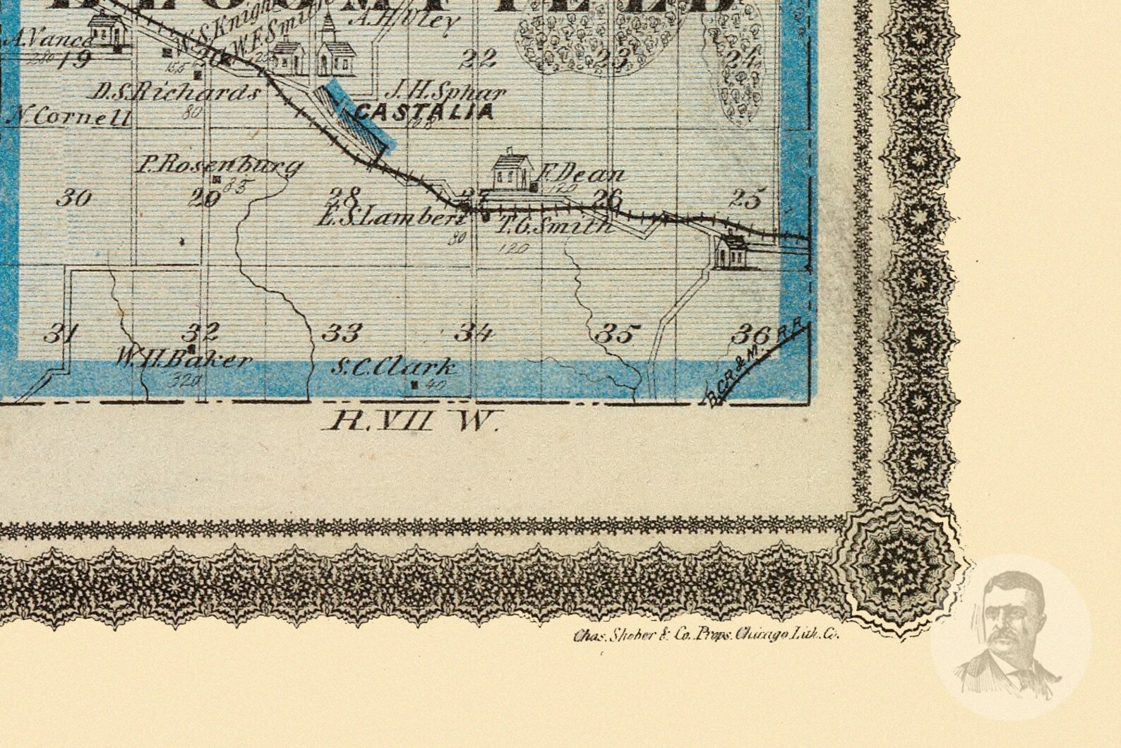 Vintage Winneshiek County IA Map 1875 Old Iowa Map Etsy