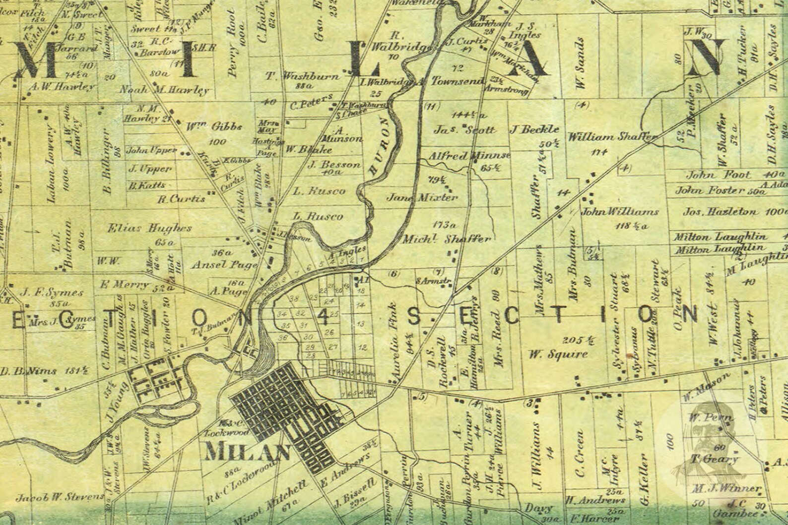 Vintage Erie County Map 1863 Old Map of Erie County Ohio Etsy