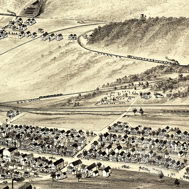 Peckville Pennsylvania Vintage Map From 1892 Old City Map Etsy