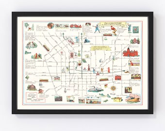 Baltimore Map 1929, Vintage Baltimore Map, Old Baltimore Maryland Art, Wall Art Gift for Baltimore History Lovers Retro Decor
