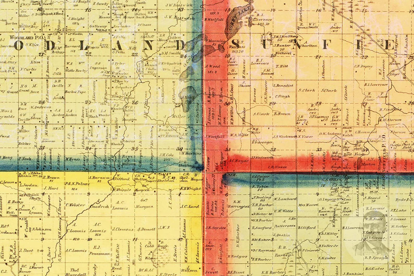 Vintage Eaton County Map 1860 Old Map of Eaton County Etsy