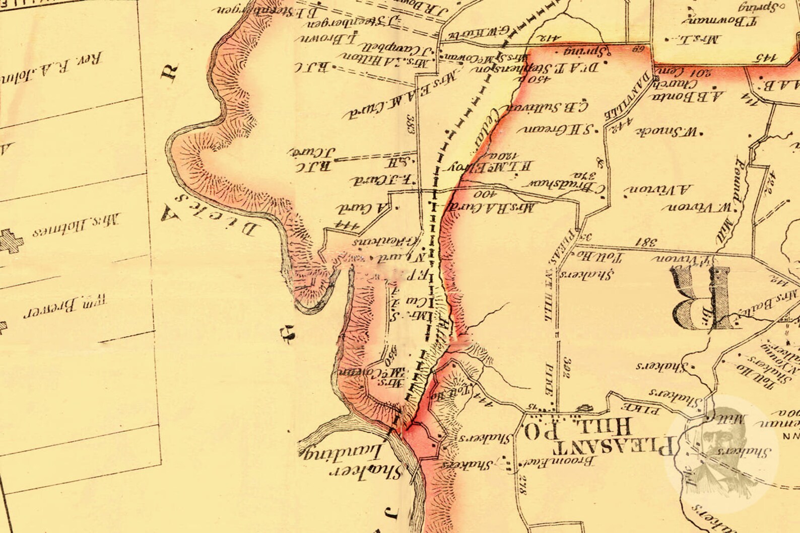 Vintage Boyle County Map 1876 Old Map of Boyle County Etsy