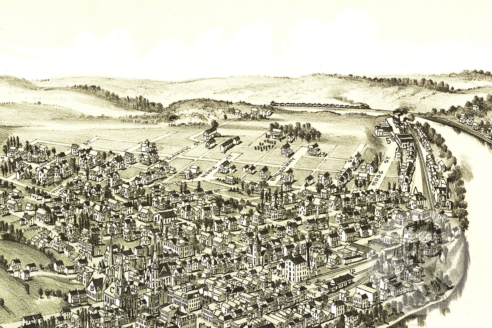 Vintage West Newton Map 1900 Old Map of West Newton Etsy