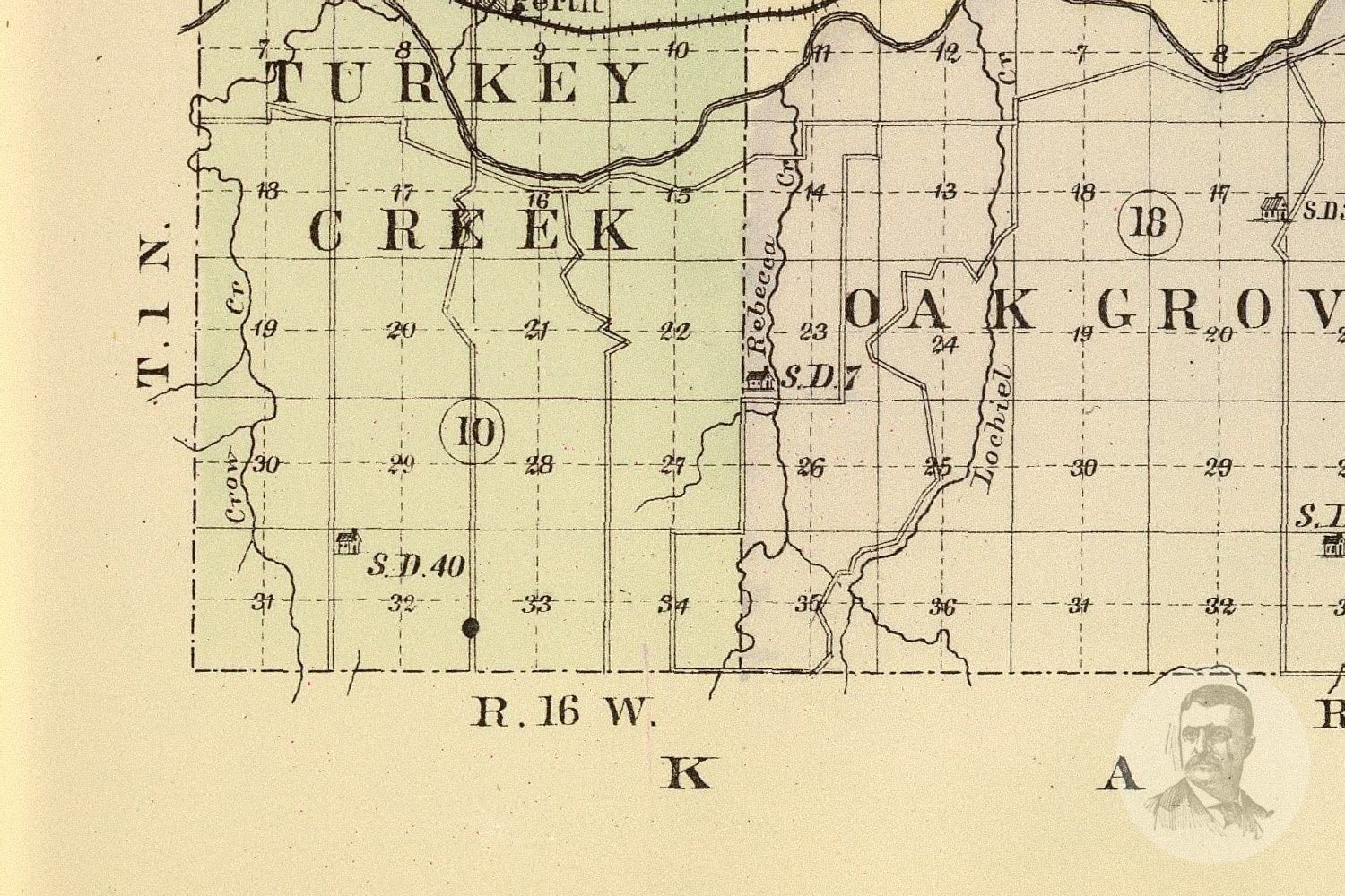 Vintage Franklin County NE Map 1885 Old Nebraska Map Etsy